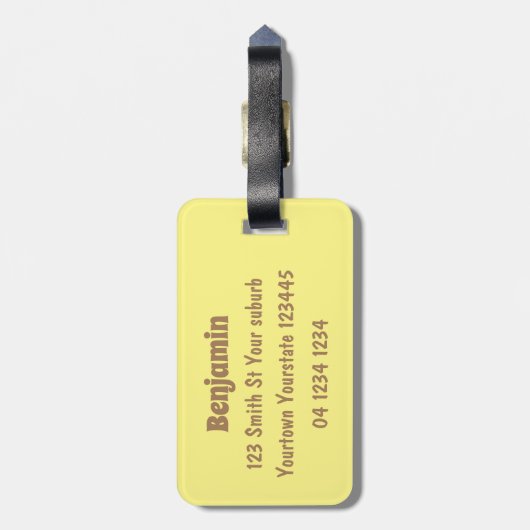 Funny hungrig hässlich flehe Cartoon Gepäckanhänger (Rückseite vertikal)