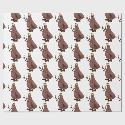 Funny hungrig hässlich flehe Cartoon Geschenkpapier (Flach)