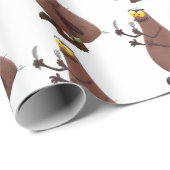 Funny hungrig hässlich flehe Cartoon Geschenkpapier (Rolleneckpunkt)