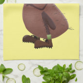 Funny hungrig hässlich flehe Cartoon Geschirrtuch (Gefaltet)