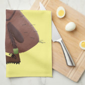 Funny hungrig hässlich flehe Cartoon Geschirrtuch (Viertel Falte)