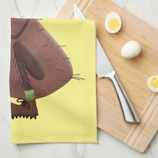 Funny hungrig hässlich flehe Cartoon Geschirrtuch (Viertel Falte)