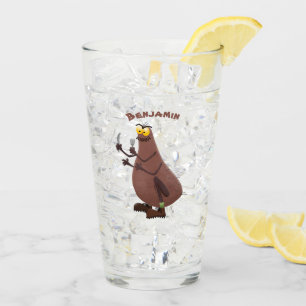 Funny hungrig hässlich flehe Cartoon Glas