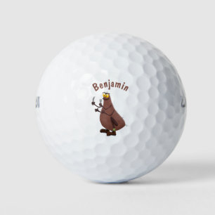 Funny hungrig hässlich flehe Cartoon Golfball