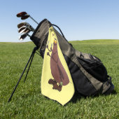 Funny hungrig hässlich flehe Cartoon Golfhandtuch (Gras)
