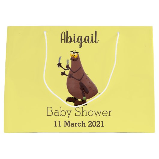 Funny hungrig hässlich flehe Cartoon Große Geschenktüte (Vorderseite)