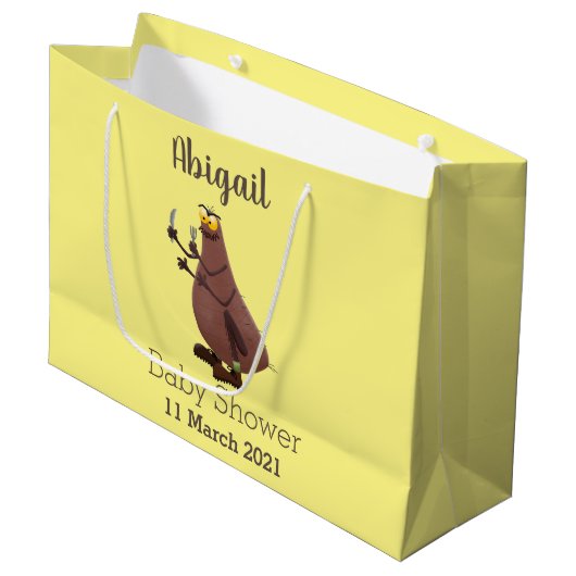 Funny hungrig hässlich flehe Cartoon Große Geschenktüte (Vorderseite Schrägansicht)