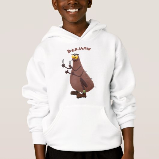 Funny hungrig hässlich flehe Cartoon Hoodie (Vorderseite)