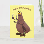 Funny hungrig hässlich flehe Cartoon Karte (Vorderseite)