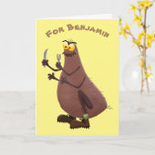 Funny hungrig hässlich flehe Cartoon Karte (Gelbe Blume)