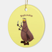 Funny hungrig hässlich flehe Cartoon Keramik Ornament (Links)
