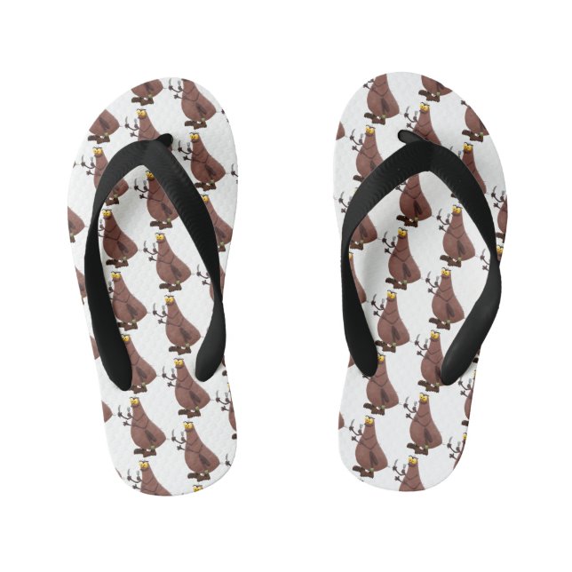 Funny hungrig hässlich flehe Cartoon Kinderbadesandalen (Fußbett)