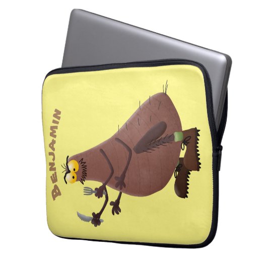 Funny hungrig hässlich flehe Cartoon Laptopschutzhülle (Vorderseite Links)