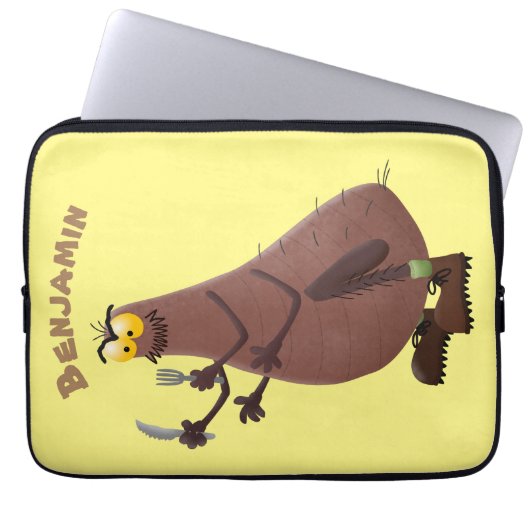 Funny hungrig hässlich flehe Cartoon Laptopschutzhülle (Vorderseite)