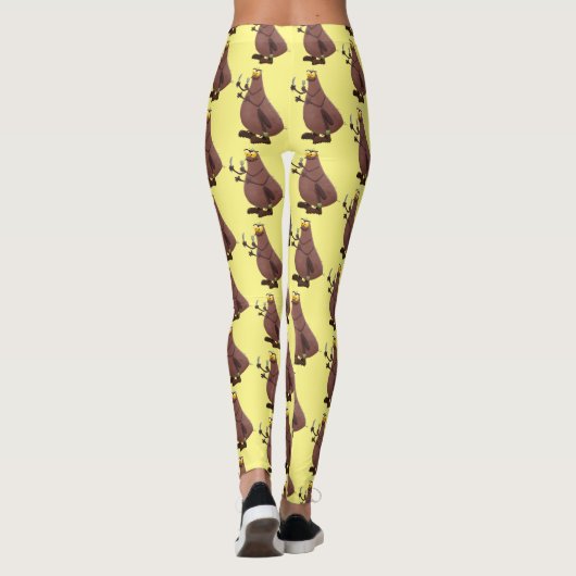 Funny hungrig hässlich flehe Cartoon Leggings (Rückseite)