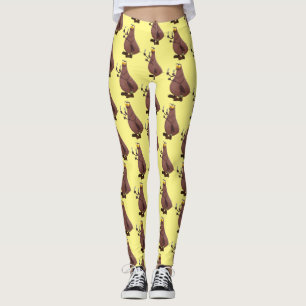 Funny hungrig hässlich flehe Cartoon Leggings