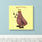 Funny hungrig hässlich flehe Cartoon Leinwanddruck (Insitu (Holzboden))