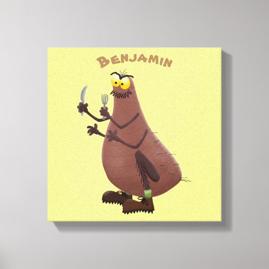 Funny hungrig hässlich flehe Cartoon Leinwanddruck (Vorderseite)