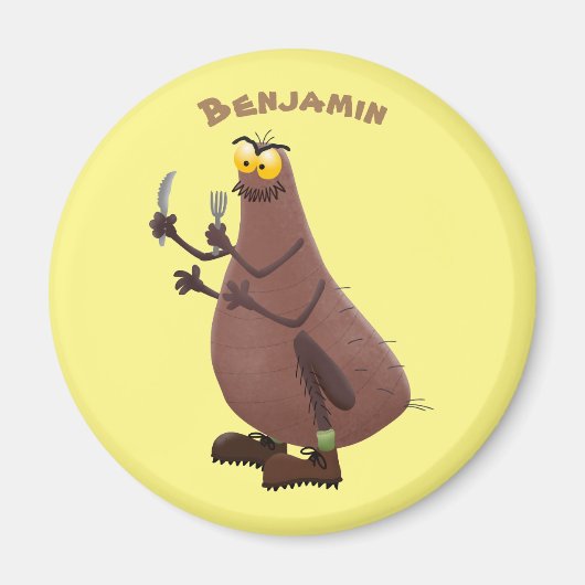 Funny hungrig hässlich flehe Cartoon Magnet (Vorne)