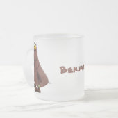 Funny hungrig hässlich flehe Cartoon Mattglastasse (Vorderseite Links)