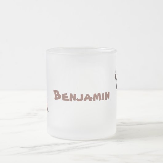 Funny hungrig hässlich flehe Cartoon Mattglastasse (Mittel)