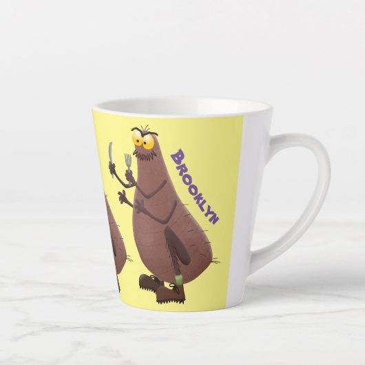 Funny hungrig hässlich flehe Cartoon Milchtasse (Rechts)