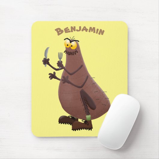 Funny hungrig hässlich flehe Cartoon Mousepad (Mit Mouse)