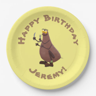 Funny hungrig hässlich flehe Cartoon Pappteller