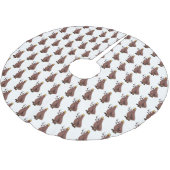 Funny hungrig hässlich flehe Cartoon Polyester Weihnachtsbaumdecke (Schrägansicht)