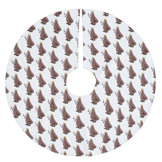 Funny hungrig hässlich flehe Cartoon Polyester Weihnachtsbaumdecke (Vorderseite)