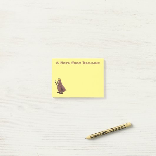 Funny hungrig hässlich flehe Cartoon Post-it Klebezettel (Auf Schreibtisch)