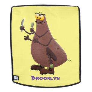 Funny hungrig hässlich flehe Cartoon Rucksack