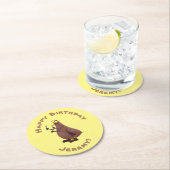 Funny hungrig hässlich flehe Cartoon Runder Pappuntersetzer (Vor Ort)