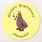 Funny hungrig hässlich flehe Cartoon Runder Pappuntersetzer (Vorderseite)