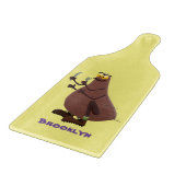 Funny hungrig hässlich flehe Cartoon Schneidebrett (Ecke)