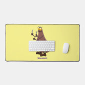 Funny hungrig hässlich flehe Cartoon Schreibtischunterlage (Tastatur & Maus)