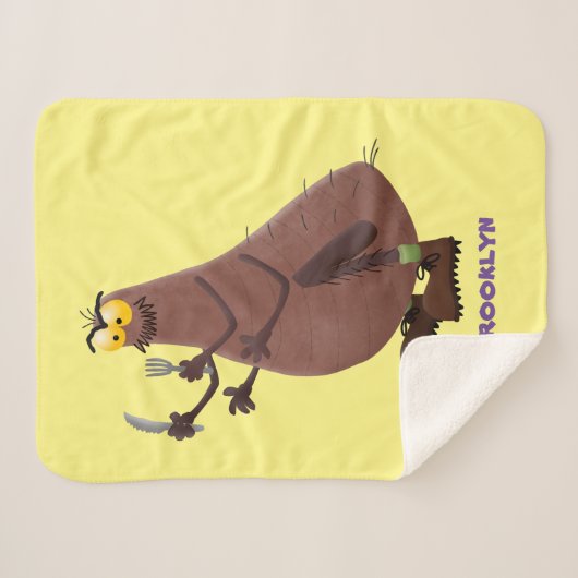 Funny hungrig hässlich flehe Cartoon Sherpadecke (Vorderseite (Horizontal))