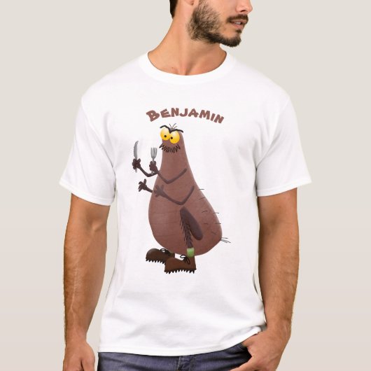 Funny hungrig hässlich flehe Cartoon T-Shirt (Vorderseite)