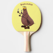 Funny hungrig hässlich flehe Cartoon Tischtennis Schläger (Rückseite)