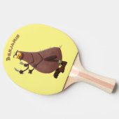 Funny hungrig hässlich flehe Cartoon Tischtennis Schläger (Seitenansicht)