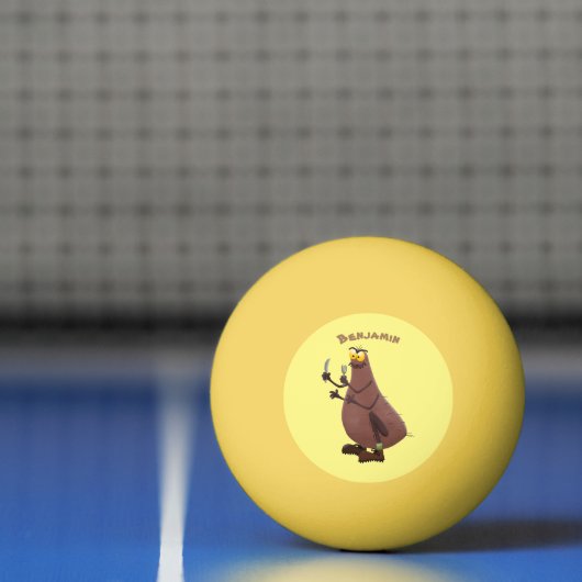 Funny hungrig hässlich flehe Cartoon Tischtennisball (Netto)