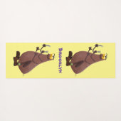 Funny hungrig hässlich flehe Cartoon Yogamatte (Rückseite (Horizontal))