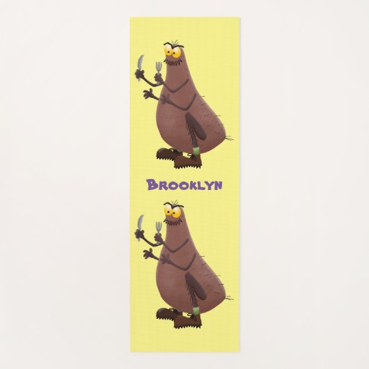 Funny hungrig hässlich flehe Cartoon Yogamatte (Vorderseite)