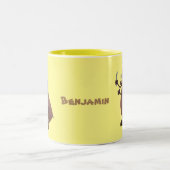 Funny hungrig hässlich flehe Cartoon Zweifarbige Tasse (Mittel)