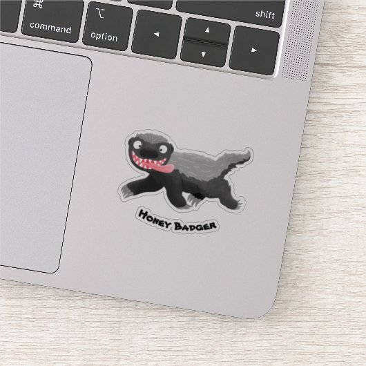 Funny hungrig Honigbadger Cartoon Illustration Aufkleber (Ausschnitt)