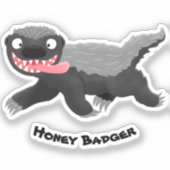 Funny hungrig Honigbadger Cartoon Illustration Aufkleber (Vorderseite)
