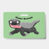 Funny hungrig Honigbadger Cartoon Illustration Ausweis (Rückseite)