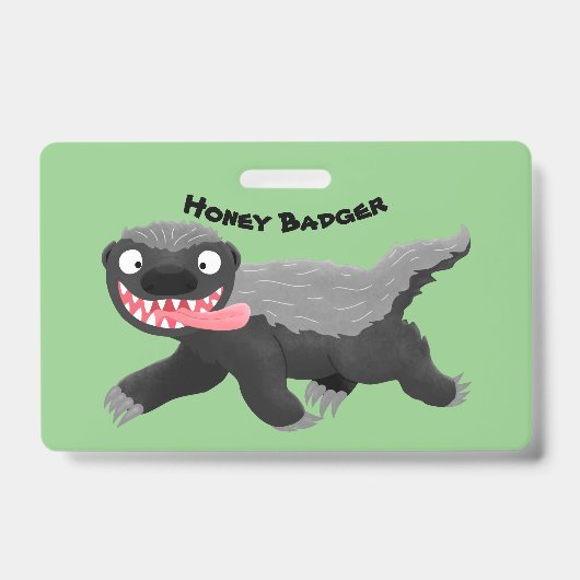 Funny hungrig Honigbadger Cartoon Illustration Ausweis (Vorderseite)