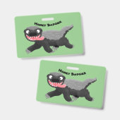 Funny hungrig Honigbadger Cartoon Illustration Ausweis (Vorder- & Rückseite)