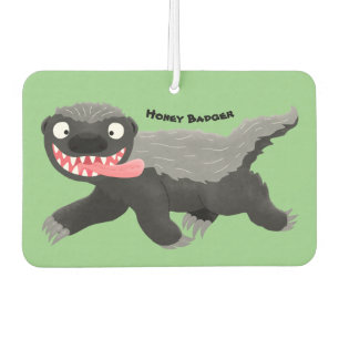 Funny hungrig Honigbadger Cartoon Illustration Autolufterfrischer